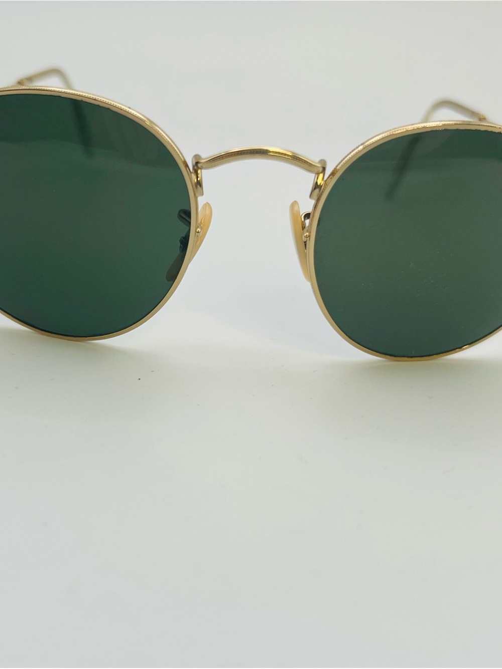 Ray-Ban Gold Frame Sunglasses with Green Lenses